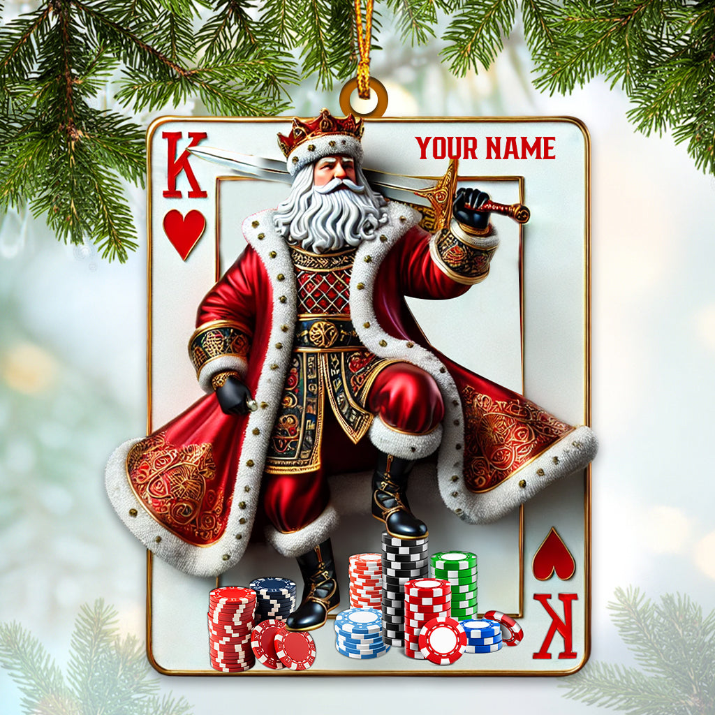 Custom Name Poker Ornament, Poker Christmas Decoration