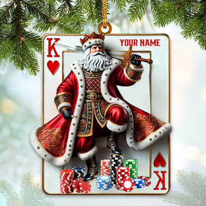 Custom Name Poker Ornament, Poker Christmas Decoration