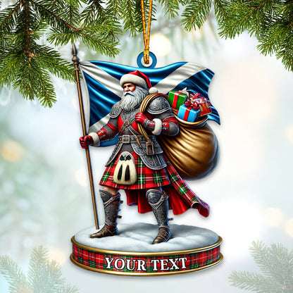 Custom Name Scotland Santa Ornament, Christmas Gift for Scotland Lover