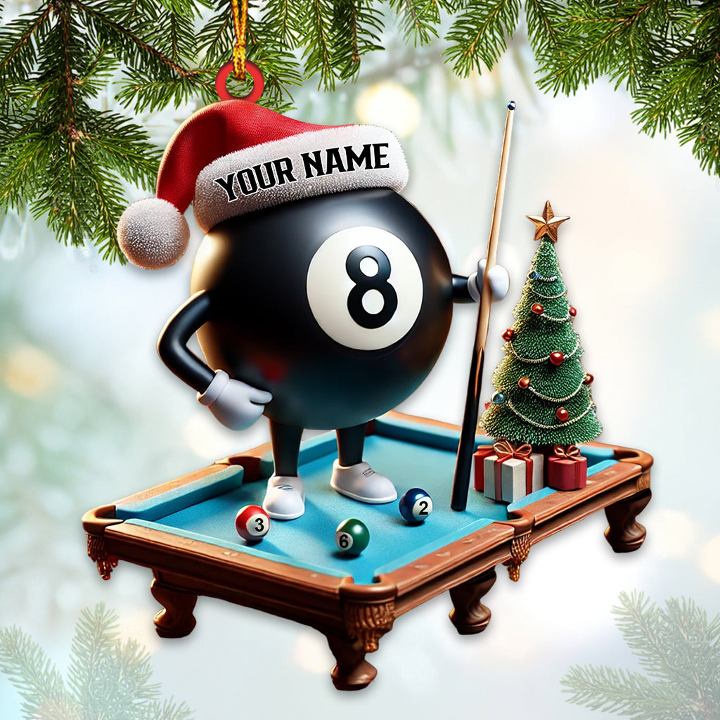 Custom Name Billiard Ornament, Billiard Lover Christmas Gift