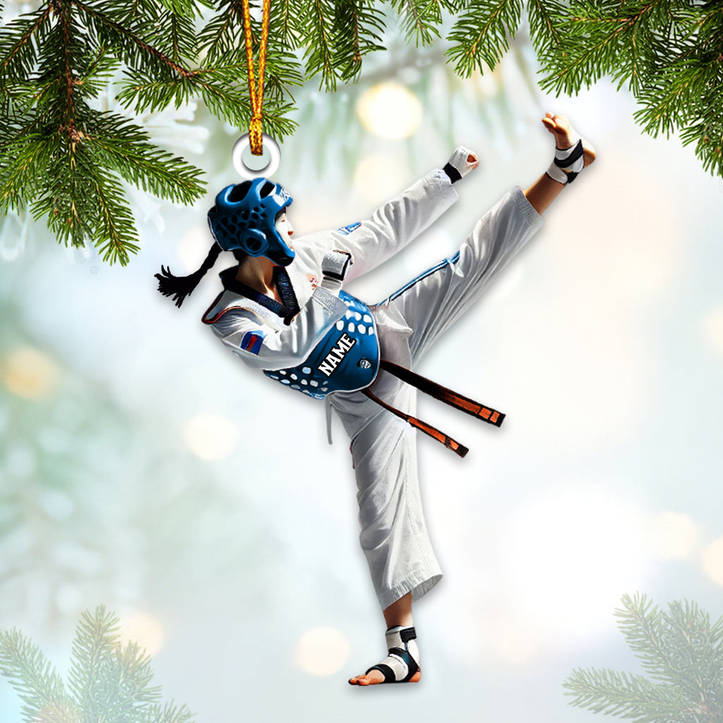 Custom Name Taekwondo Ornament, Taekwondo Christmas Gift