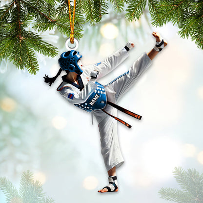 Custom Name Taekwondo Ornament, Taekwondo Christmas Gift