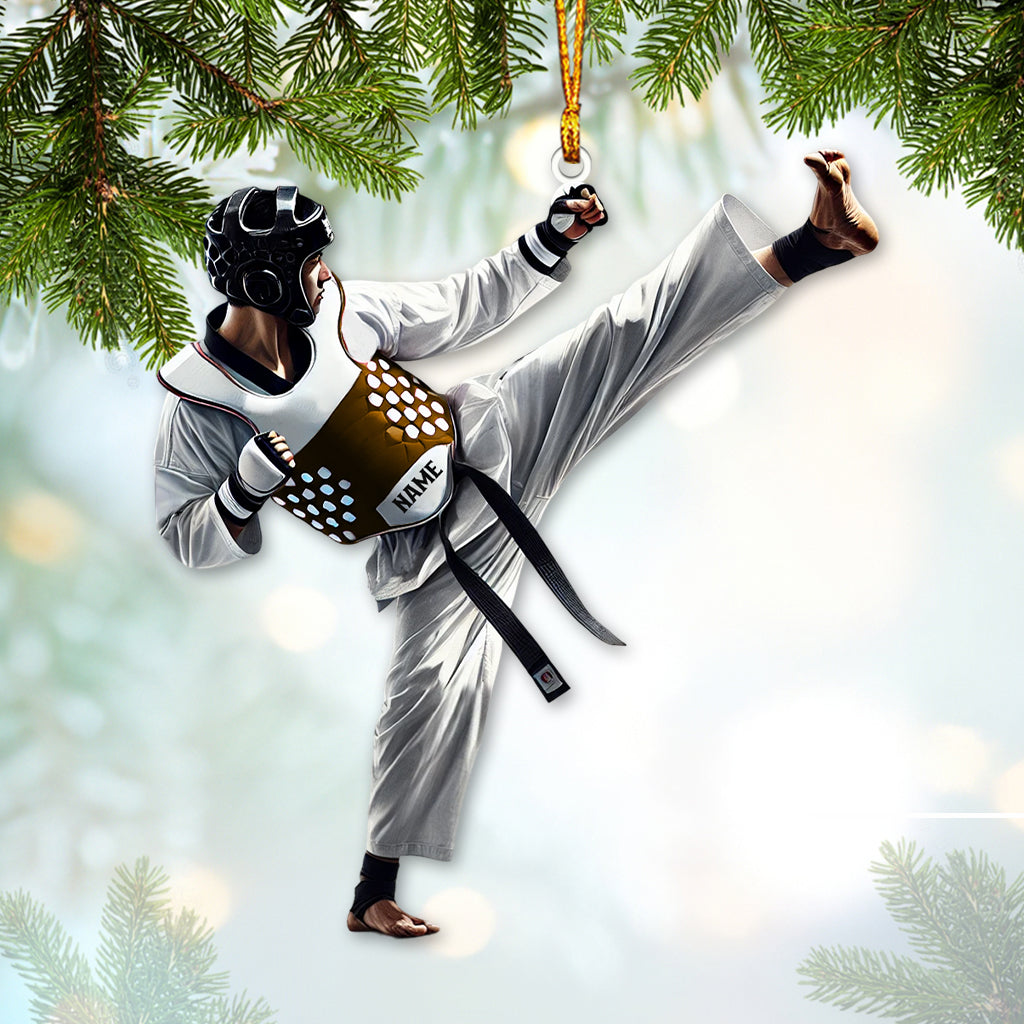 Custom Name Taekwondo Ornament, Taekwondo Christmas Gift