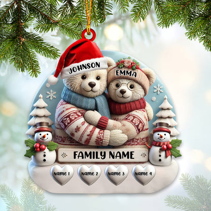 Custom Name Family Bear Christmas Ornament, Family Christmas Gift