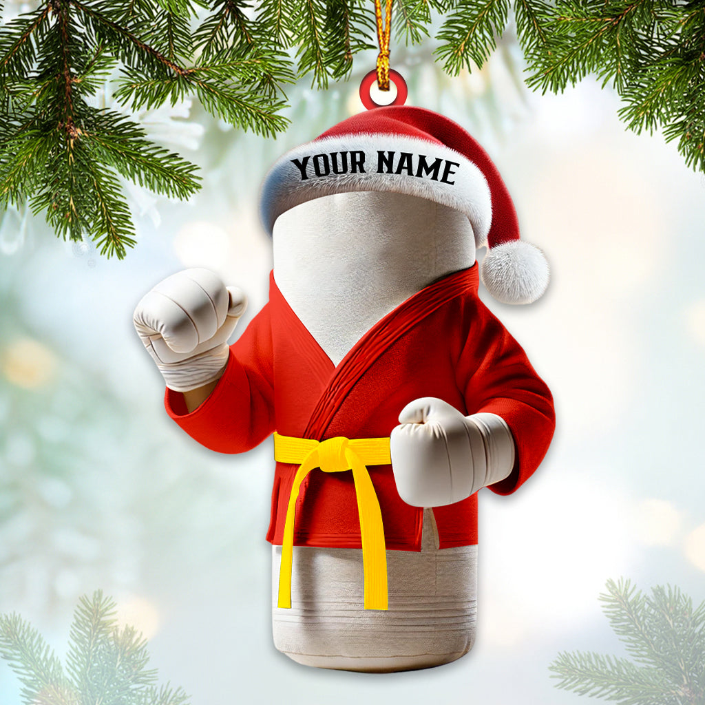 Custom Name Karate Ornament, Karate Christmas Gift