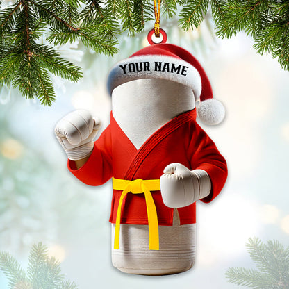 Custom Name Karate Ornament, Karate Christmas Gift
