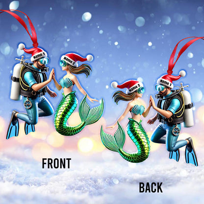 Custom Name Diving Couple Ornament, Couple Christmas Gift