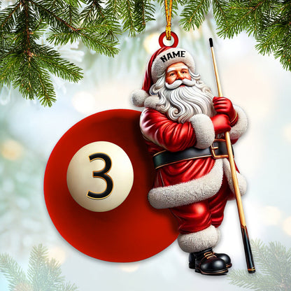 Custom Name Billiard Ornament, Billiard Lover Christmas Gift