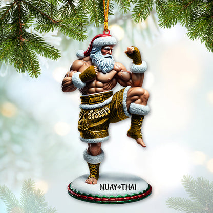 Custom Name Muay Thai Ornament, Muay Thai Santa Christmas Gift