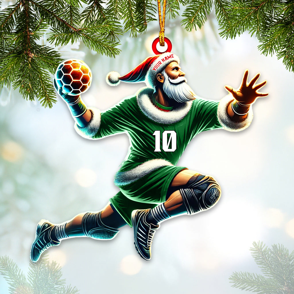 Custom Number Handball Santa Ornament, Christmas Gift for Handball Lover