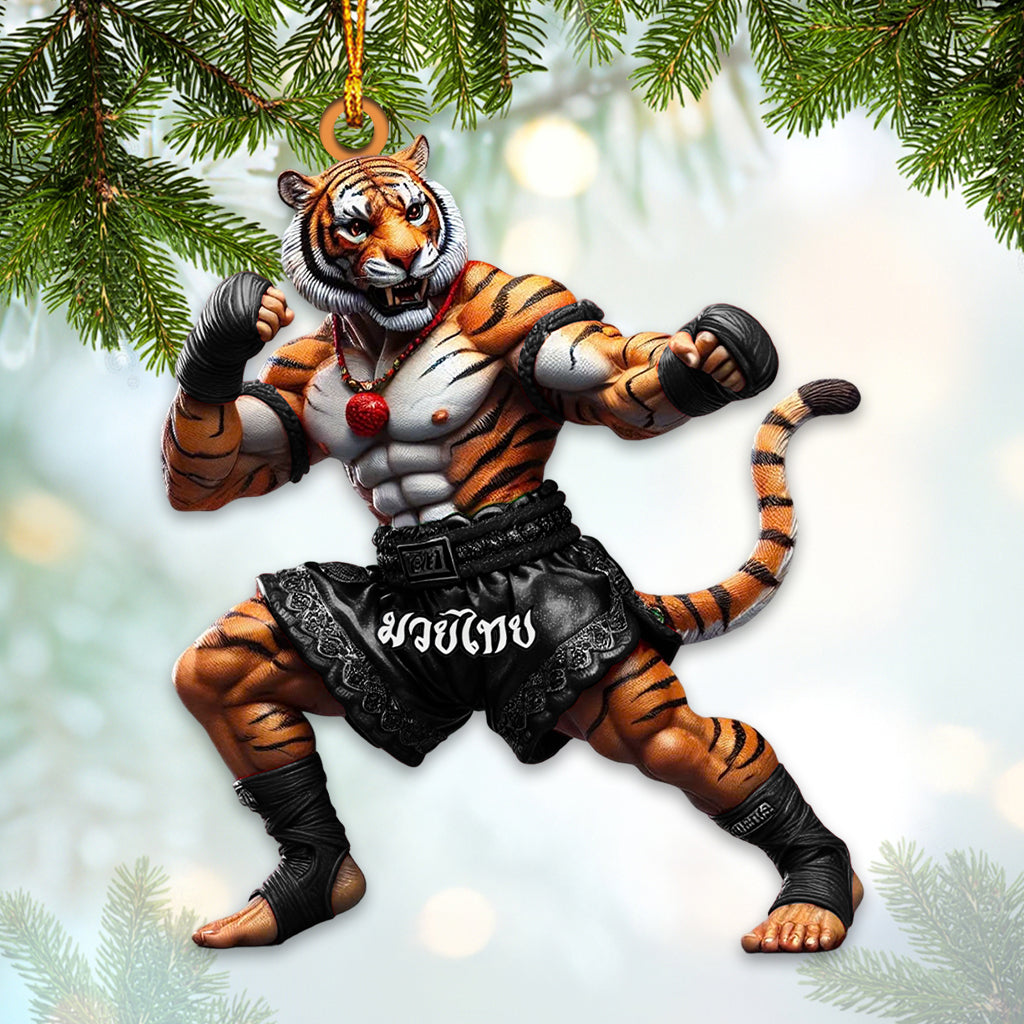 Custom Name Muay Thai Ornament, Muay Thai Santa Christmas Gift