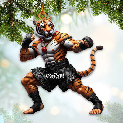 Custom Name Muay Thai Ornament, Muay Thai Santa Christmas Gift