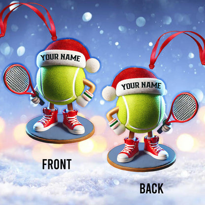 Custom Name Tennis Ornament, Tennis Christmas Gift