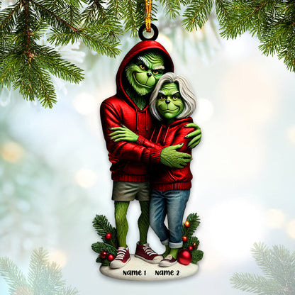 Custom Name Grinch Couple Ornament, Lover Christmas Gift