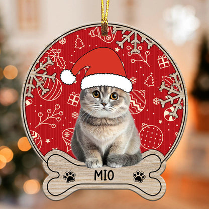 Cute Pet Photo  - Custom Photo And Name, Personalized Acrylic Ornament - Gift For Pet Lover