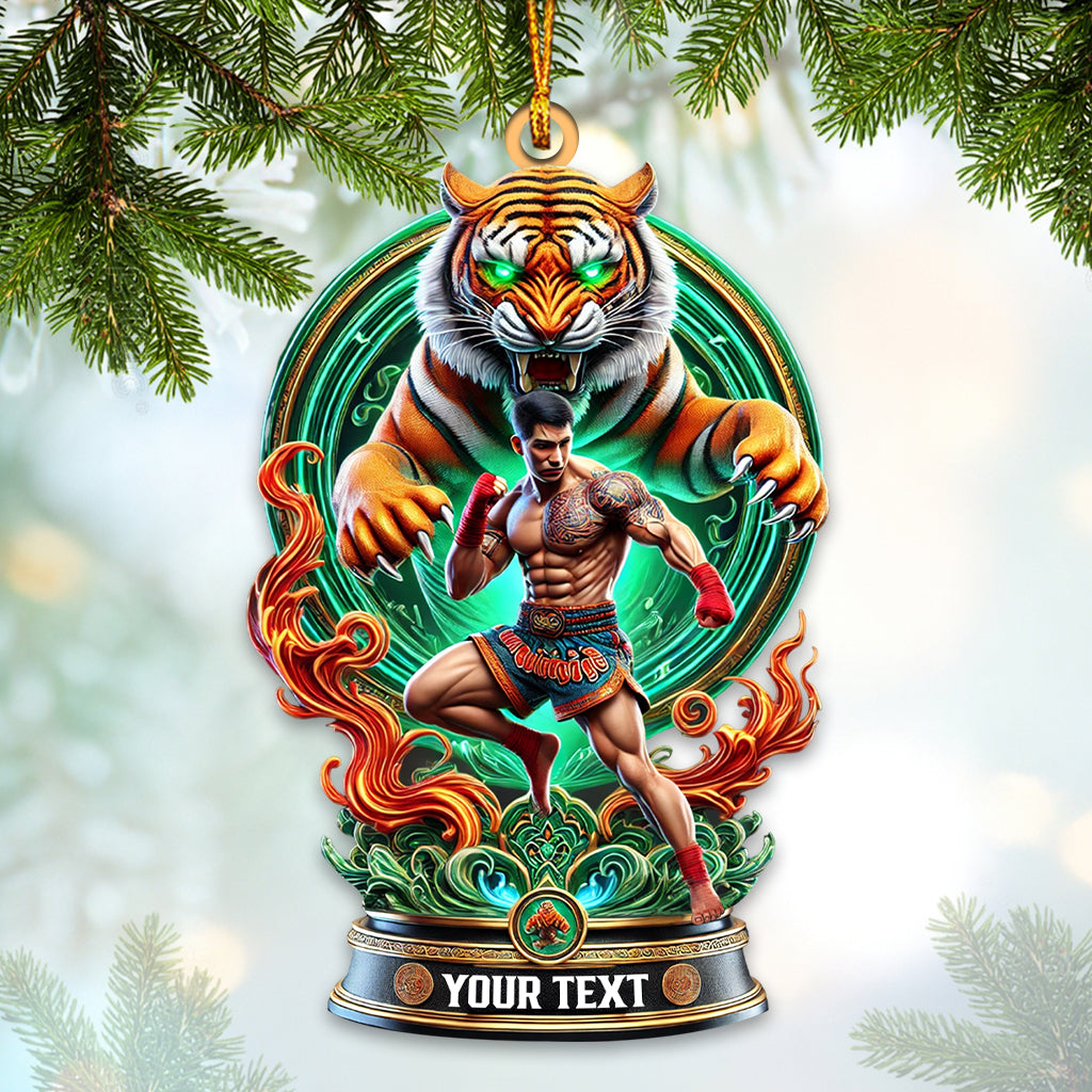 Custom Name Muay Thai Ornament, Muay Thai Santa Christmas Gift