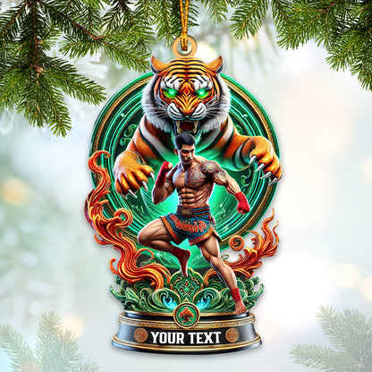 Custom Name Muay Thai Ornament, Muay Thai Santa Christmas Gift