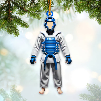 Custom Name Taekwondo Ornament, Taekwondo Christmas Gift
