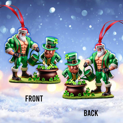 Lucky Leprechaun In Green Leotards Home Decor Christmas Ornament, Personalized Ornament