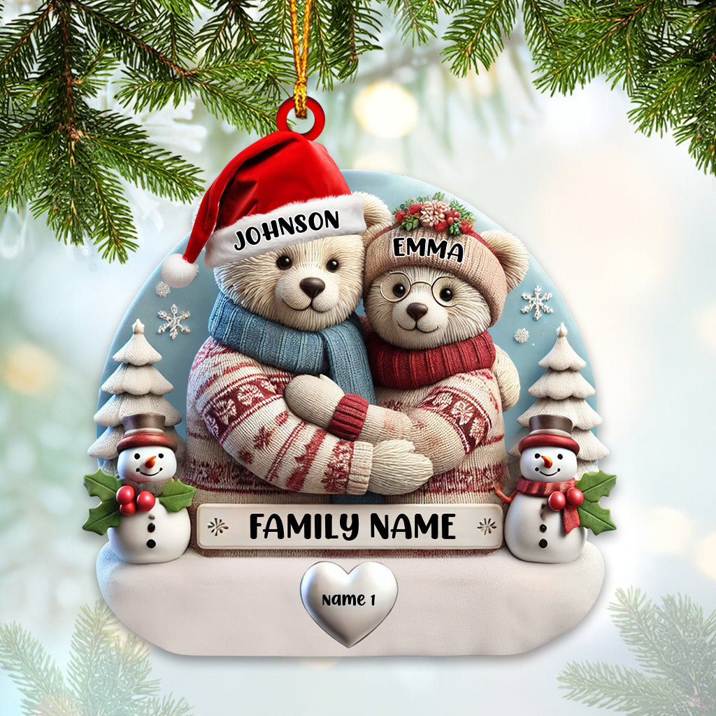 Custom Name Family Bear Christmas Ornament, Family Christmas Gift