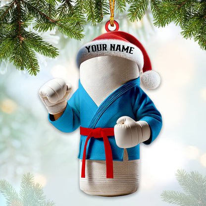 Custom Name Karate Ornament, Karate Christmas Gift