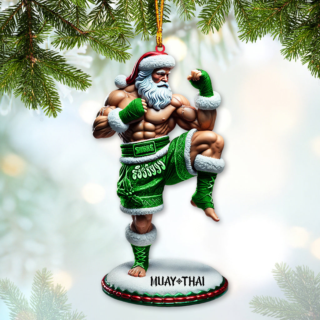 Custom Name Muay Thai Ornament, Muay Thai Santa Christmas Gift