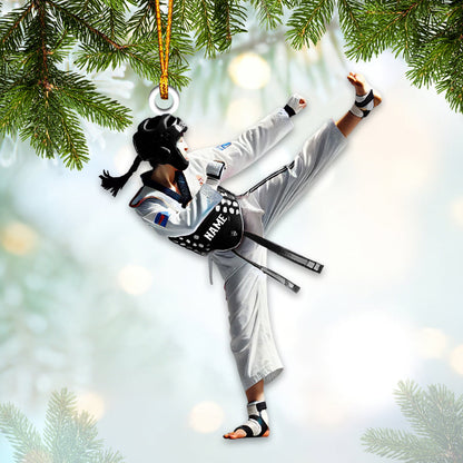 Custom Name Taekwondo Ornament, Taekwondo Christmas Gift