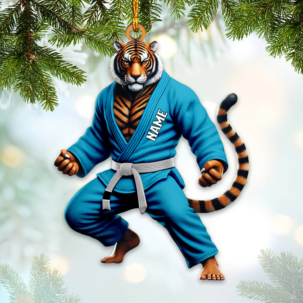 Custom Name Jiu Jutsu Tiger Ornament, Jiu Jutsu Christmas Gift
