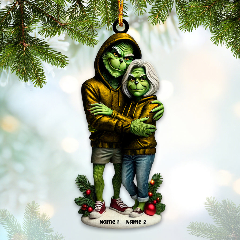 Custom Name Grinch Couple Ornament, Lover Christmas Gift