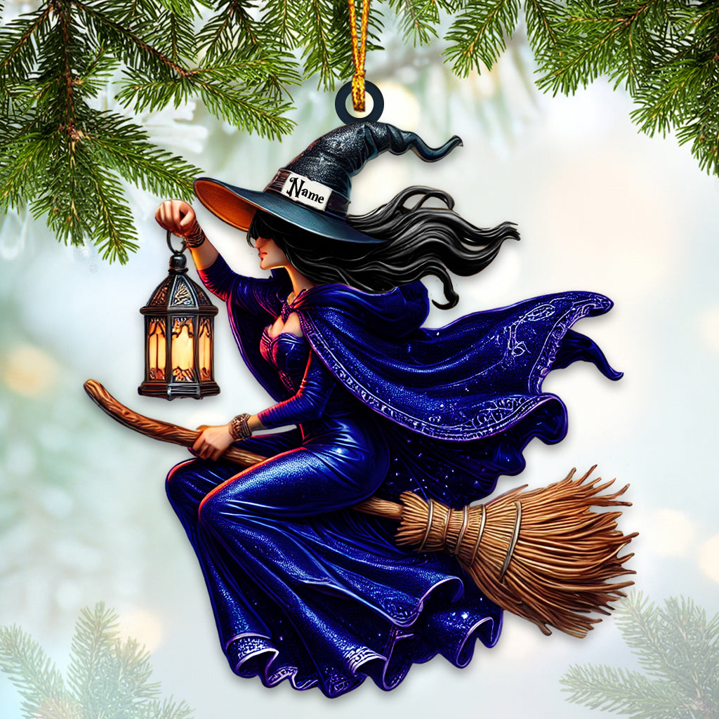 Custom Name Witch Ornament, Happy Halloween Gift