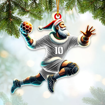 Custom Number Handball Santa Ornament, Christmas Gift for Handball Lover