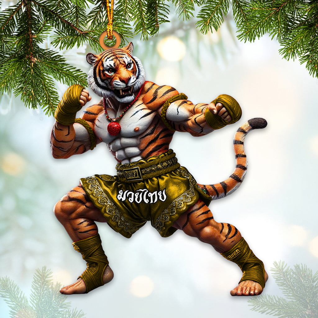 Custom Name Muay Thai Ornament, Muay Thai Santa Christmas Gift