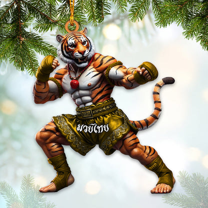 Custom Name Muay Thai Ornament, Muay Thai Santa Christmas Gift
