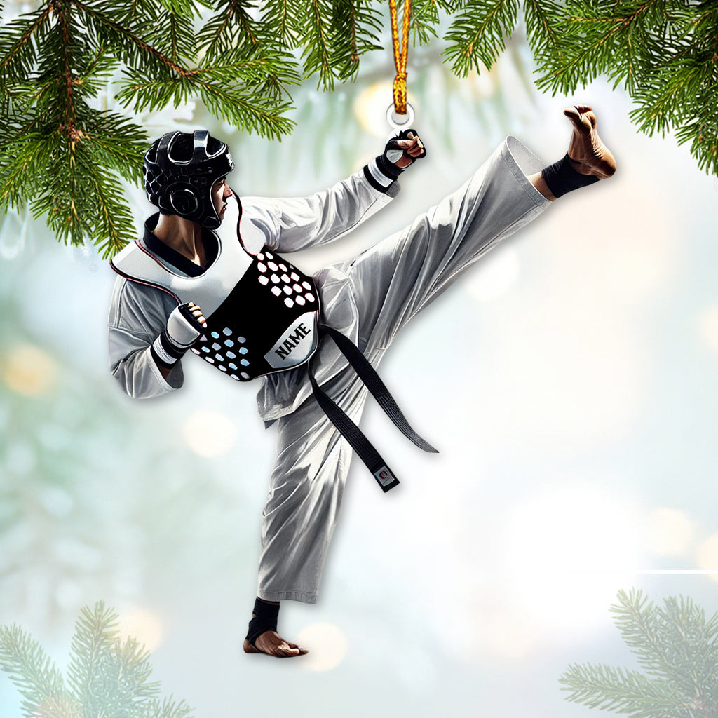 Custom Name Taekwondo Ornament, Taekwondo Christmas Gift