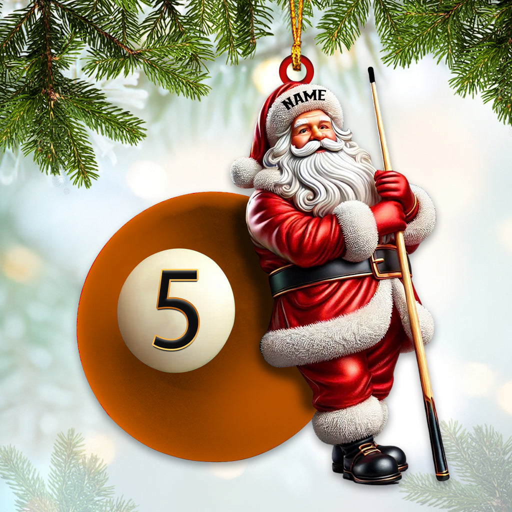 Custom Name Billiard Ornament, Billiard Lover Christmas Gift