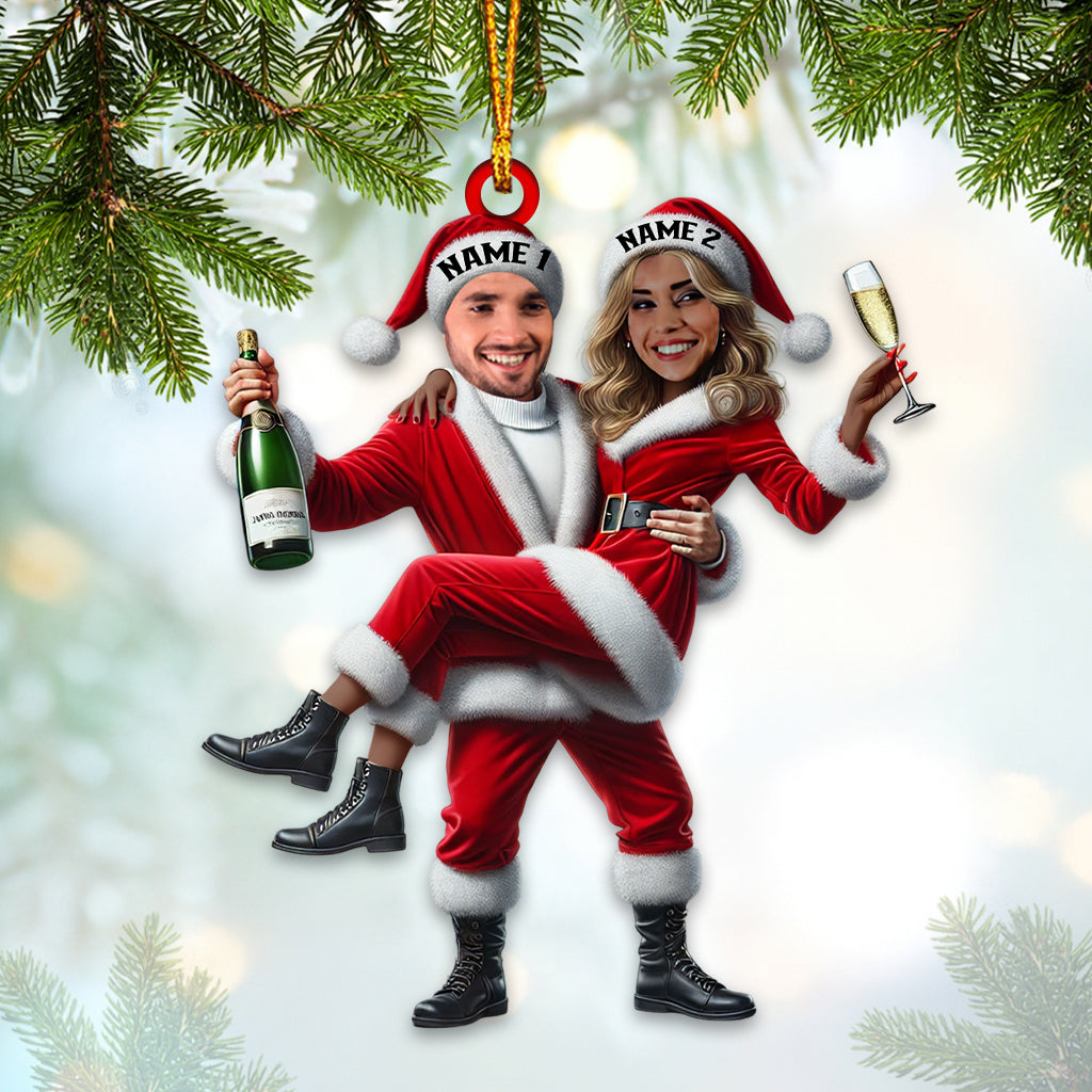 Custom Name and Photo Couple Ornament, Couple Christmas Gift