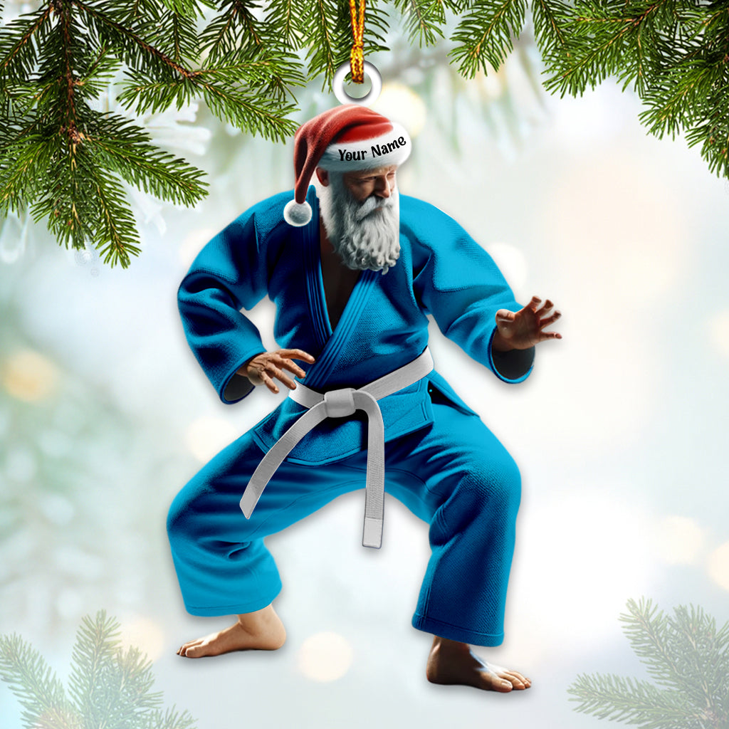 Custom Name Karate Santa Ornament, Karate Christmas Gift