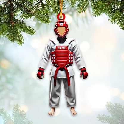 Custom Name Taekwondo Ornament, Taekwondo Christmas Gift