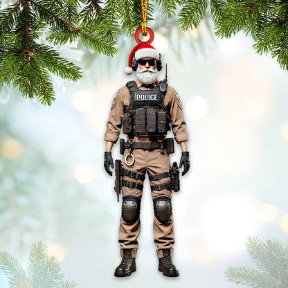 Custom Name Police Santa Ornament, Police Christmas Gift