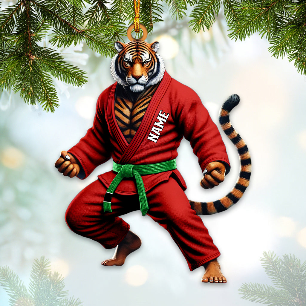 Custom Name Jiu Jutsu Tiger Ornament, Jiu Jutsu Christmas Gift