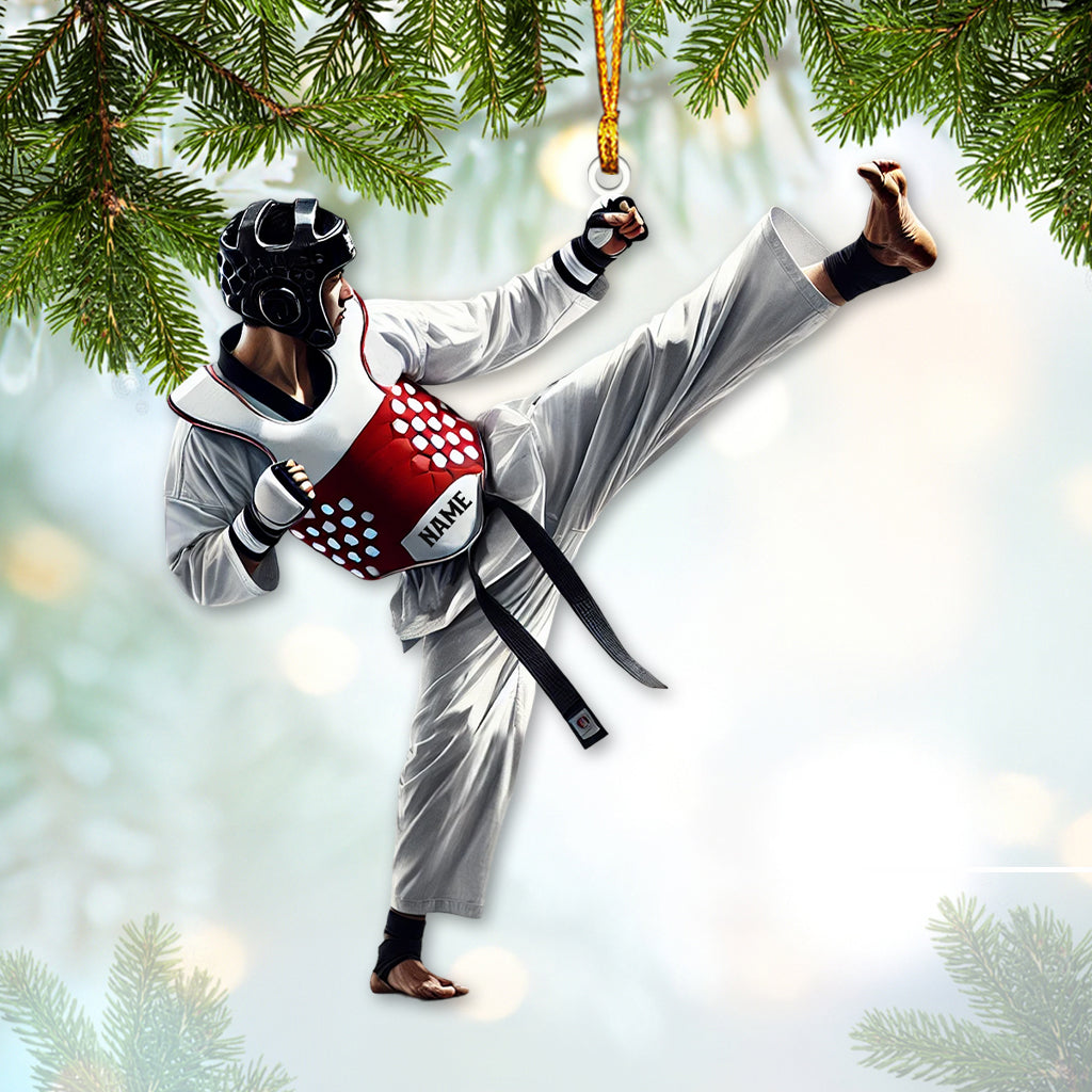 Custom Name Taekwondo Ornament, Taekwondo Christmas Gift