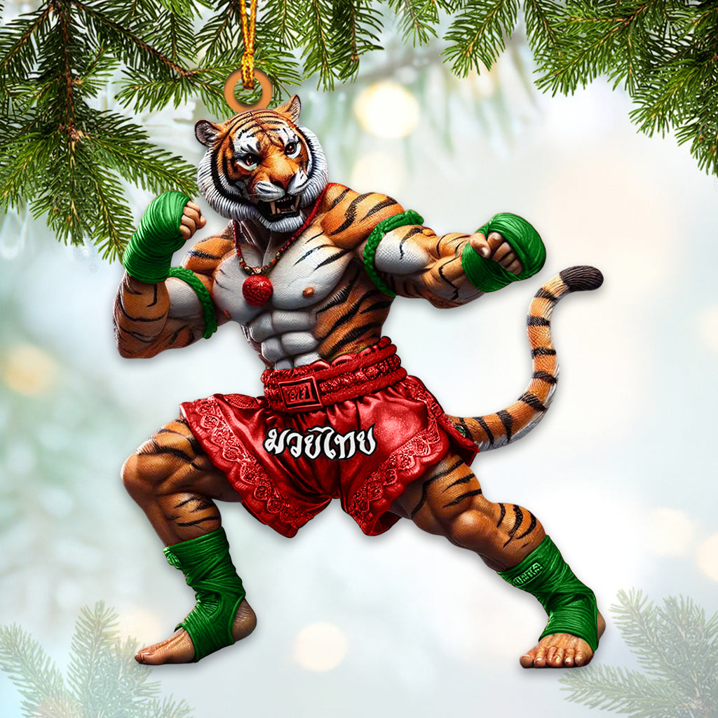 Custom Name Muay Thai Ornament, Muay Thai Santa Christmas Gift