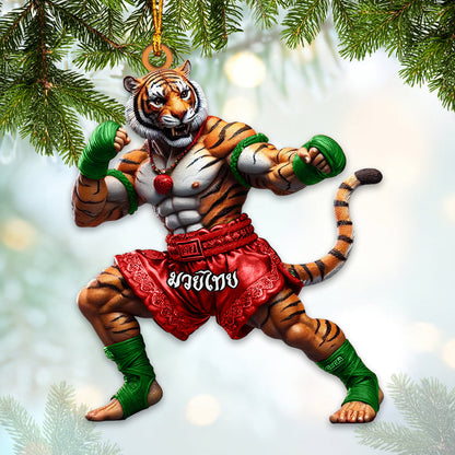 Custom Name Muay Thai Ornament, Muay Thai Santa Christmas Gift