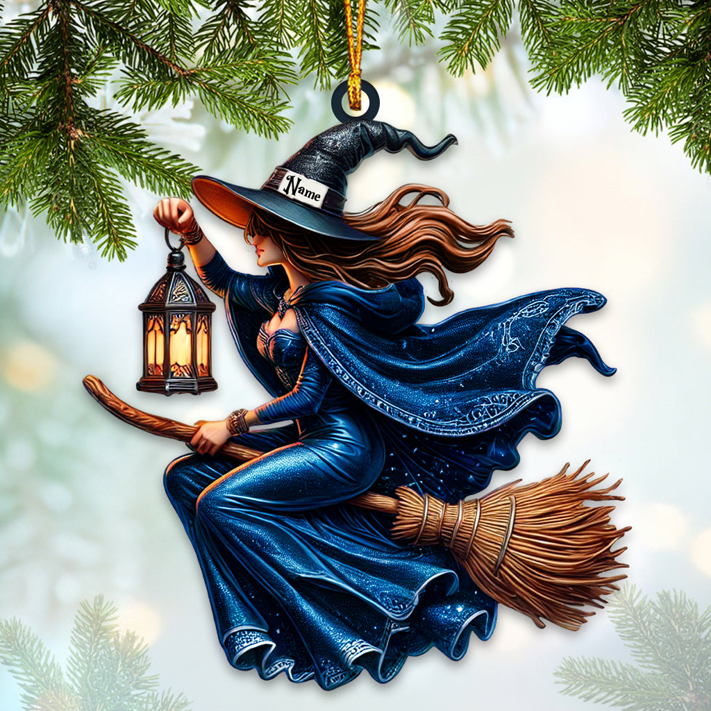 Custom Name Witch Ornament, Happy Halloween Gift