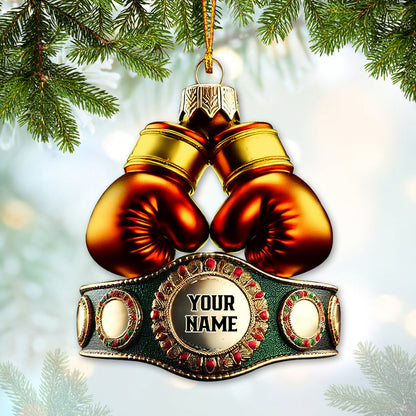 Custom Name Boxing Champion Ornament, Boxing Lover Christmas Gift