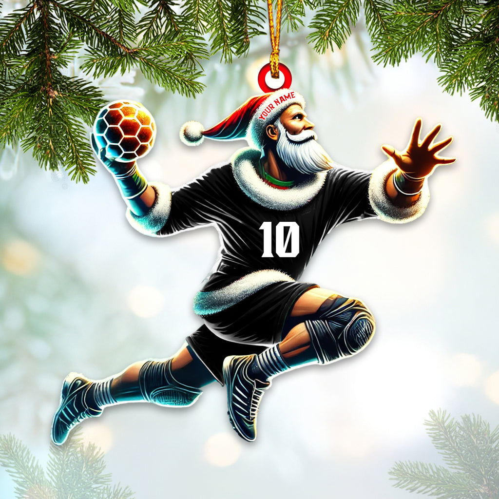 Custom Number Handball Santa Ornament, Christmas Gift for Handball Lover