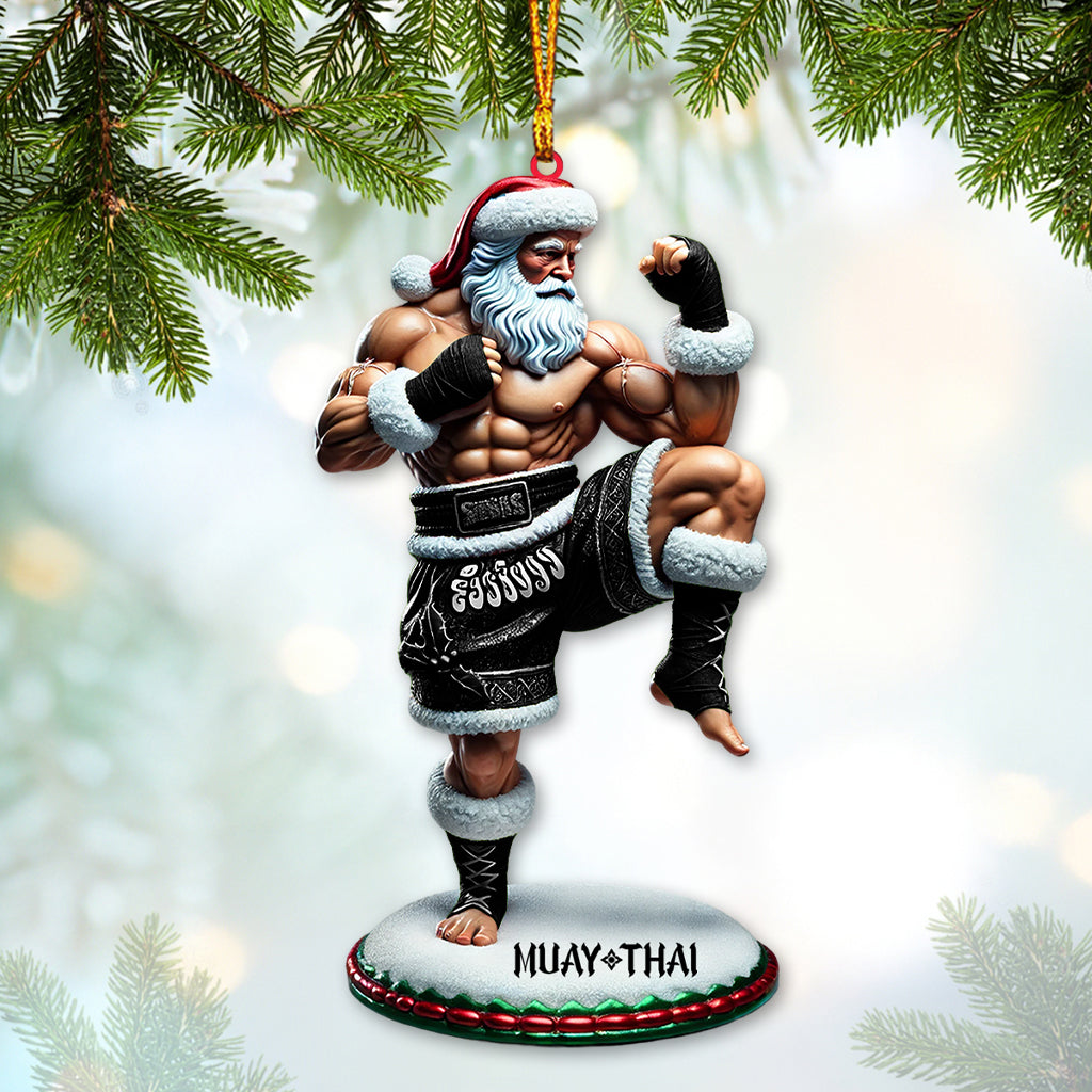 Custom Name Muay Thai Ornament, Muay Thai Santa Christmas Gift