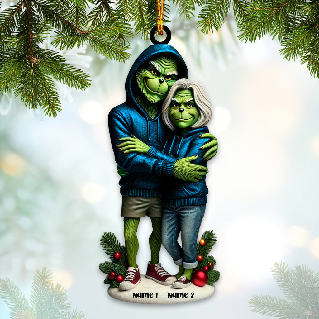 Custom Name Grinch Couple Ornament, Lover Christmas Gift